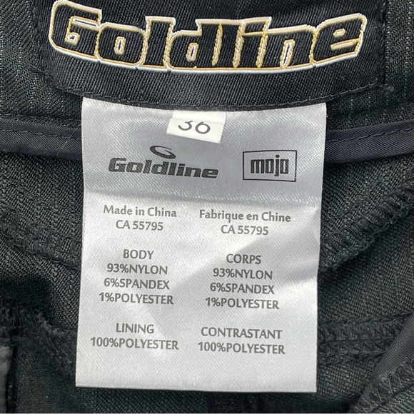 GOLDLINE Mens Mojo Black Pinstripes Curling Pants Size 36 - Picture 7 of 13